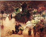 Theodore Clement Steele Canvas Paintings - Flower Mart
